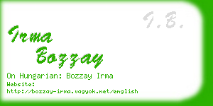 irma bozzay business card
